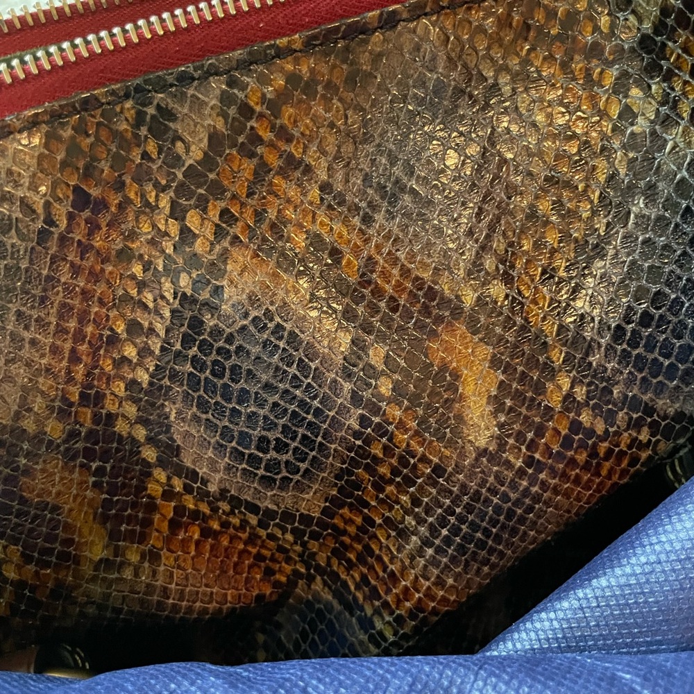 Dooney and Bourke Large Python Embossed Satchel Bag - Picture 6 of 10